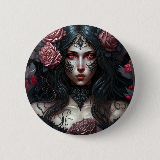 Goth Princess Gothic Fantasy Art 6 Cm Round Badge (Front)