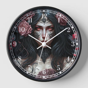 Goth Princess Gothic Fantasy Art Clock