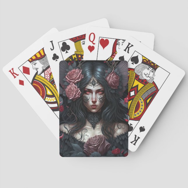 Goth Princess Gothic Fantasy Art Playing Cards (Back)