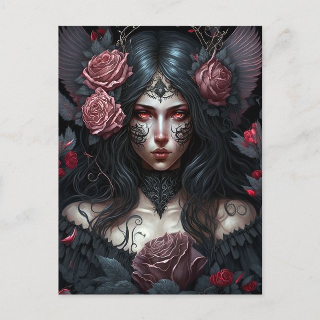 Goth Princess Gothic Fantasy Art Postcard (Front)