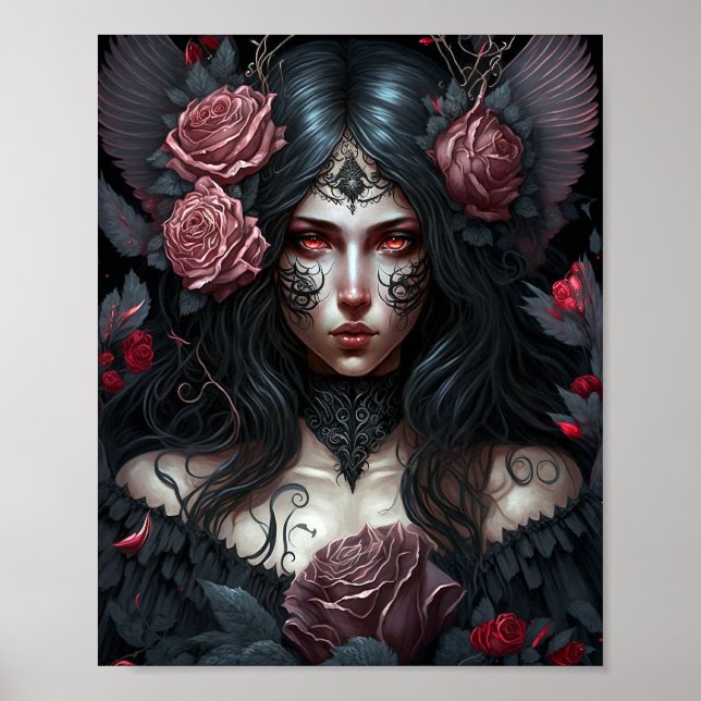 Goth Princess Gothic Fantasy Art Poster (Front)