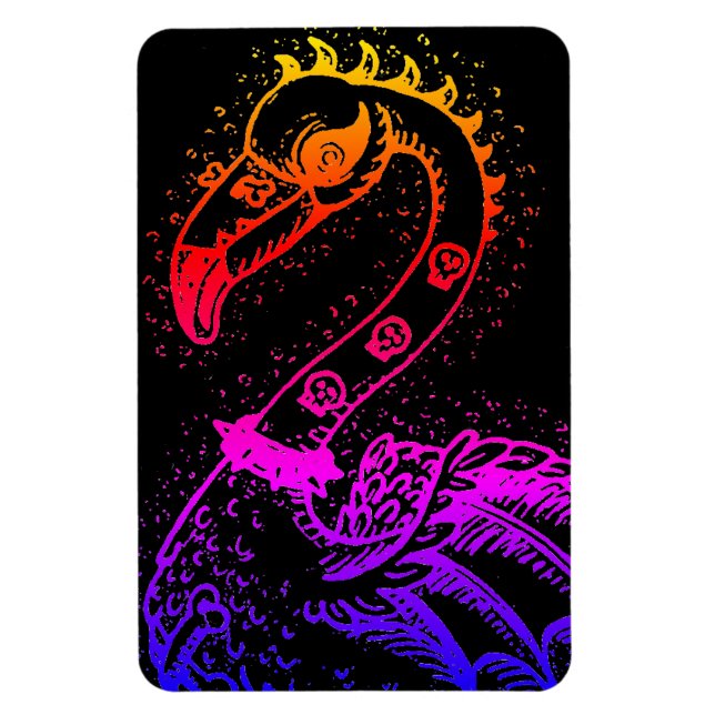 GOTH PUNK ROCKER FLAMINGO, SKULLS, SPIKED HAIR MAGNET (Vertical)