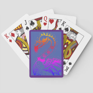 GOTH PUNK ROCKER FLAMINGO, SKULLS, SPIKED HAIR PLAYING CARDS