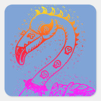 GOTH PUNK ROCKER FLAMINGO, SKULLS, SPIKED HAIR