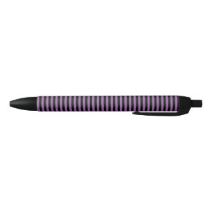 Goth Purple and Black Stripe Black Ink Pen