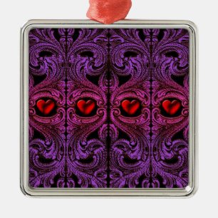Goth Purple Ornament with Heart