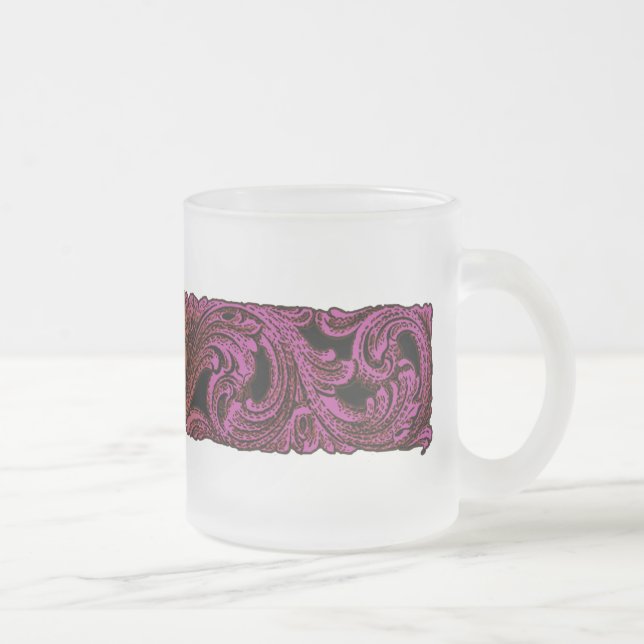 Goth Purple Ornament With Heart Frosted Mug (Right)