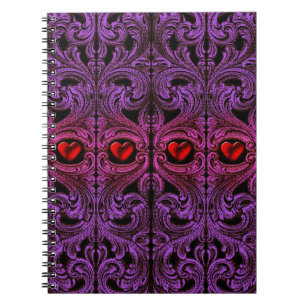 Goth Purple Ornament with Heart Notebook