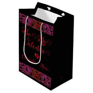 Goth Purple Ornament With Heart Personalised Medium Gift Bag