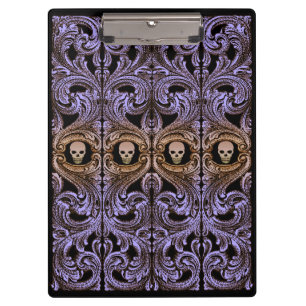Goth Purple Ornament With Skull Clipboard