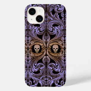 Goth Purple Ornament With Skull Incipio iPhone Wal Case-Mate iPhone 14 Case