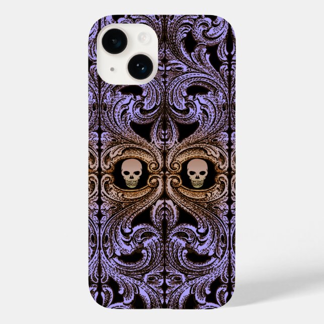 Goth Purple Ornament With Skull Incipio iPhone Wal Case-Mate iPhone Case (Back)