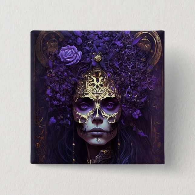 Goth Queen Fantasy Art Button (Front)