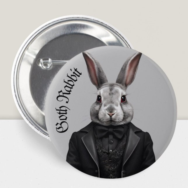 Goth Rabbit Gothic grunge Witchy 6 Cm Round Badge (Creator Uploaded)