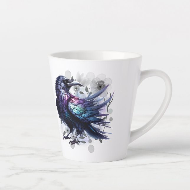 Goth Raven Coffee Mug Dark Aesthetic  (Right)