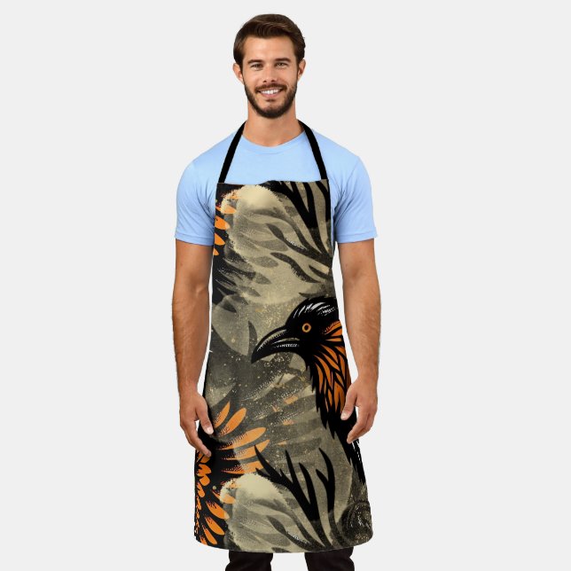 Goth Raven & Moody Florals Apron (Worn)