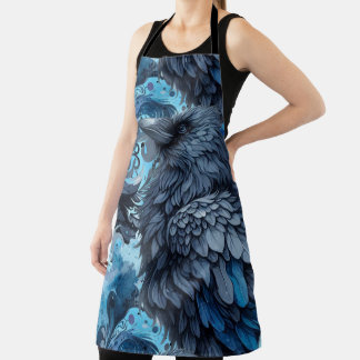 Goth Raven & Moody Florals Apron