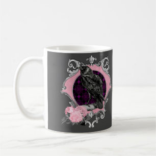 Goth Raven Rose Frame Coffee Mug