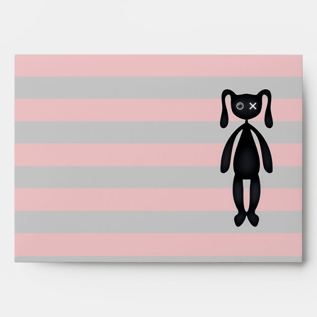 Goth Red and Black Bunny Envelopes (Front)