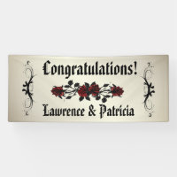 Goth Red Rose Antique Gold Wedding