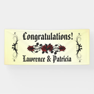 Goth Red Rose Yellow Banner