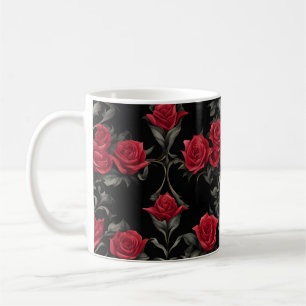 Goth Red Roses on Black #2 Mug