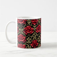 Goth Red Roses on Black #4
