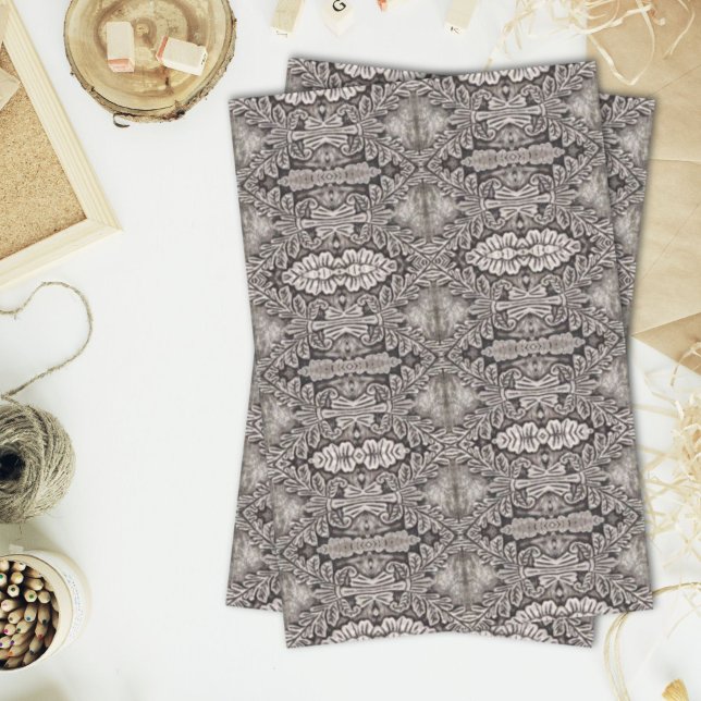 goth renaissance ornate silver grey tribal pattern tissue paper (goth renaissance ornate silver grey tribal pattern tissue paper)
