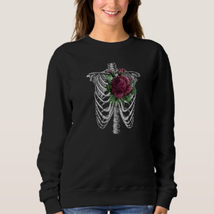 Goth Rib Cage And Roses Gothic Apparel And Decor H Sweatshirt