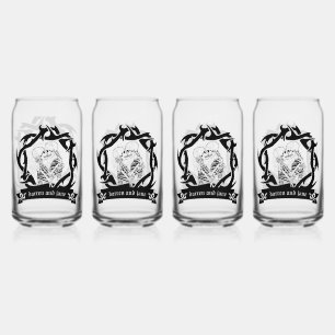 Goth Romantic Wedding And Valentine Gift Can Glass