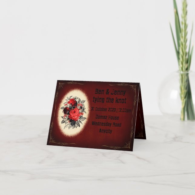 Goth roses and frame - wedding invitation (Front)