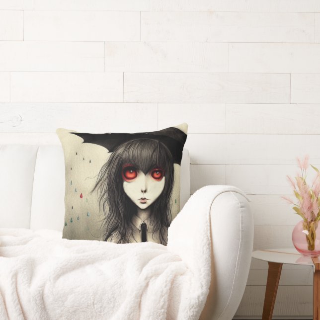 Goth School Girl  Cushion (Couch)
