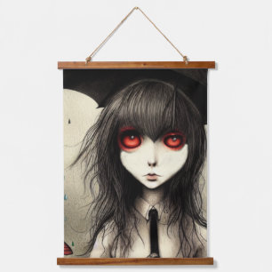 Goth School Girl  Hanging Tapestry
