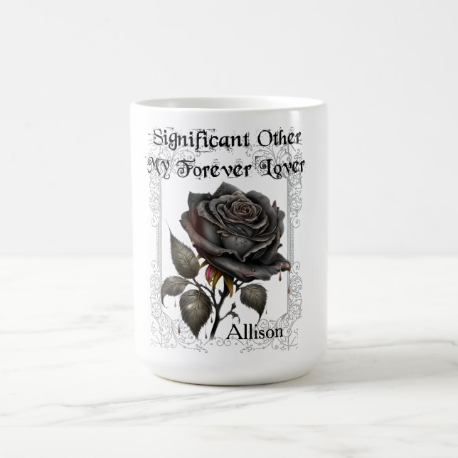 Goth Significant Other Black Rose Mug (Center)