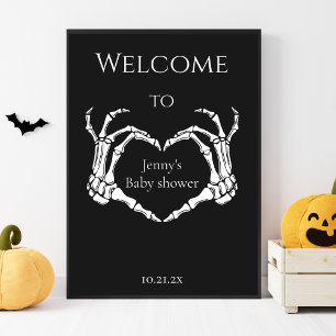 Goth Skeleton Hand Baby Shower Welcome Sign