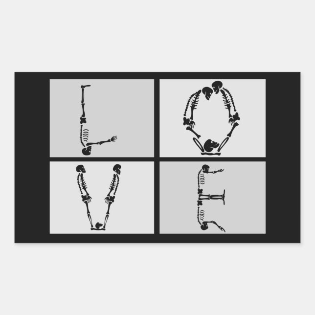 Goth Skeleton Love Sticker (Front)