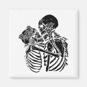 goth skeleton lovers valentines magnet