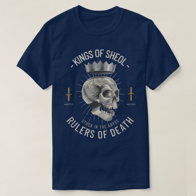Goth Skeleton Skull Kings of Sheol T-Shirt (Design Front)