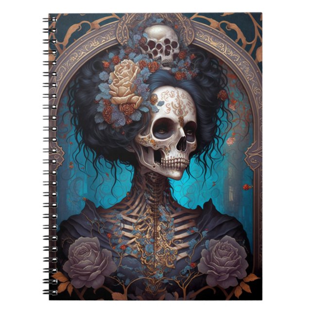 Goth Skeleton Skull Woman Gothic Notebook (Front)