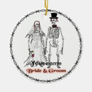 Goth Skeleton Wedding  ornaments