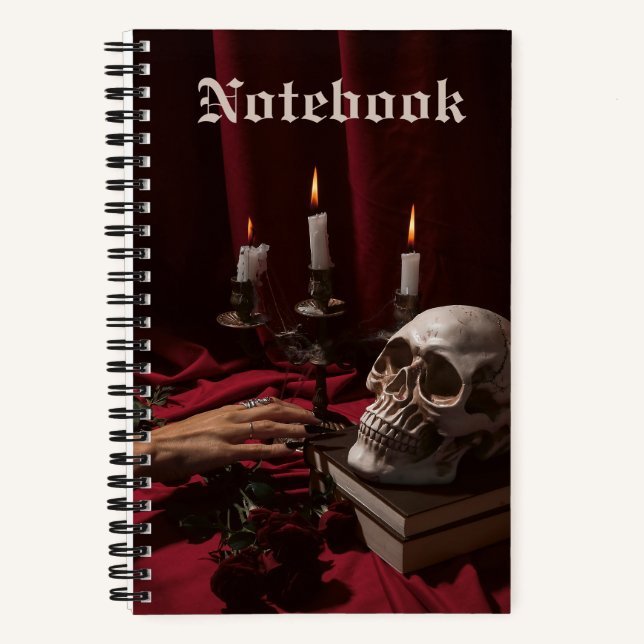 Goth Skull Altar Spooky Horror Halloween  Notebook (Front)
