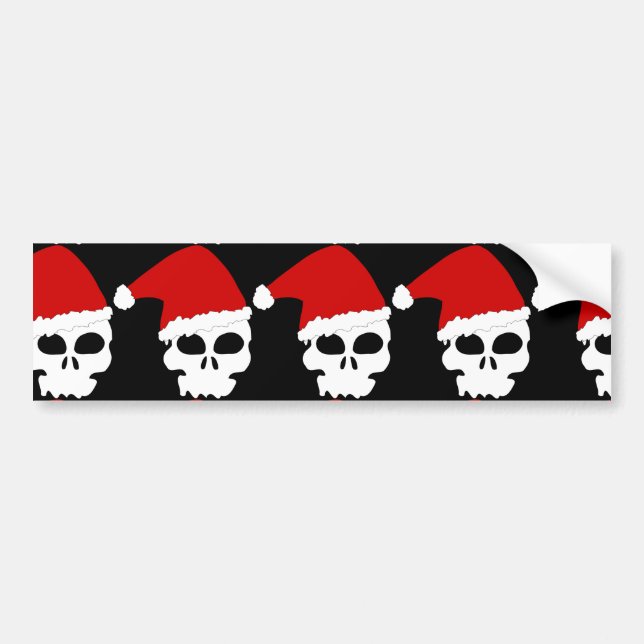 goth skull christmas bumper sticker (Front)