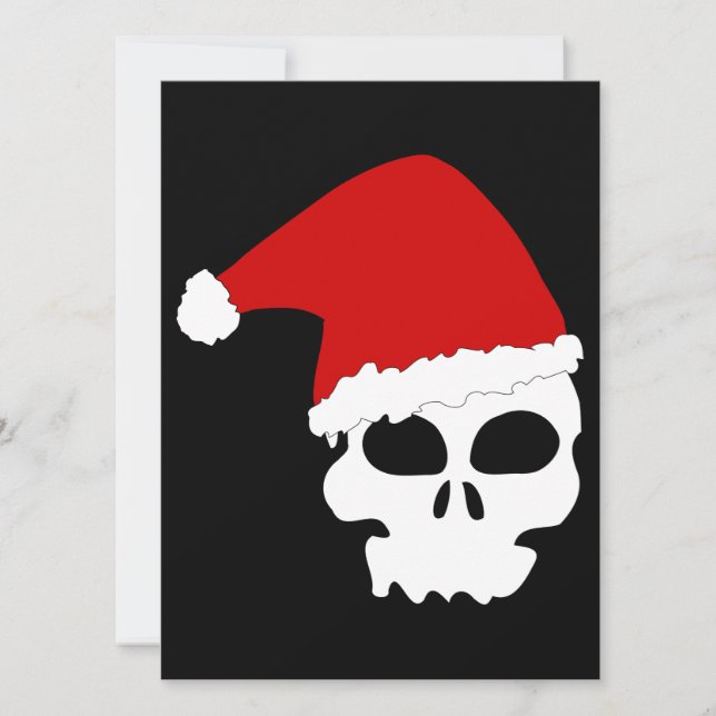 goth skull christmas holiday card (Front)