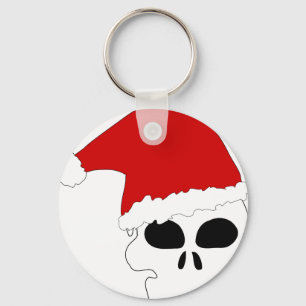 goth skull christmas key ring