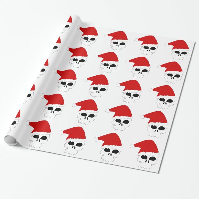 goth skull christmas wrapping paper (Unrolled)