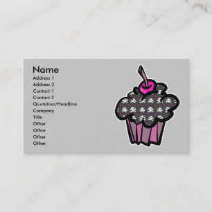 goth skull crossbones cupcake, Name, Address 1,... Business Card