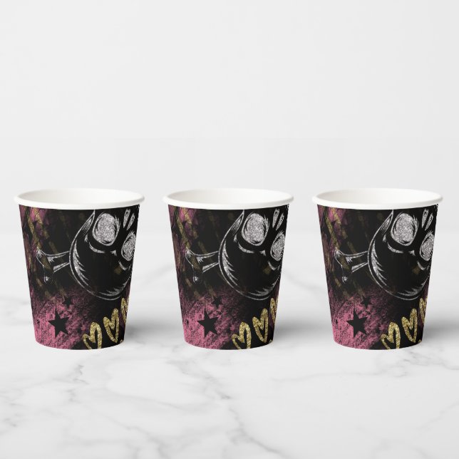 Goth Skull Halloween Sweet 16 Birthday Party Paper Cups (Multi)