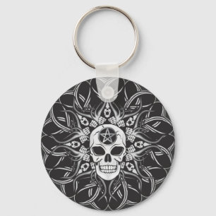 Goth Skull Key Ring