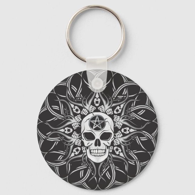 Goth Skull Key Ring (Front)