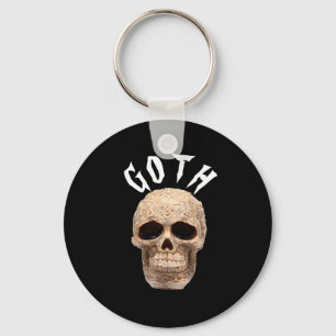Goth skull key ring